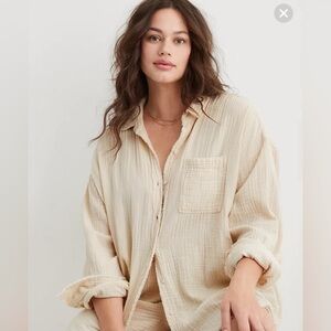 Aerie Pool-To-Party Cover Up Shirt